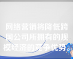 网络营销将降低跨国公司所拥有的规模经济的竞争优势。