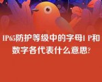 IP65防护等级中的字母I P和数字各代表什么意思?