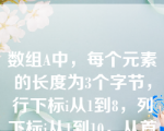 数组A中，每个元素的长度为3个字节，行下标i从1到8，列下标j从1到10，从首地址SA开始连续存放在存储器内，该数组按行存放时，元素A[8][5]的起始地址为（    ）。