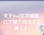 关于Wod文字编辑，以下哪个说法不正确（）。