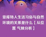 亚库特人生活习俗与自然环境的关系是什么【从位置 气候分析】