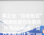 某企业“应收账款”明细账借方余额合计为280 000元，贷方余额合计为73 000元，坏账准备贷方余额为680元，则资产负债表的“应收账款净额”项目为（  ）元。