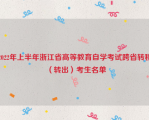 2022年上半年浙江省高等教育自学考试跨省转移（转出）考生名单