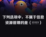 下列选项中，不属于信息资源管理的是（?????）