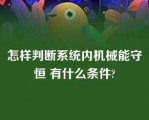 怎样判断系统内机械能守恒 有什么条件?