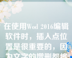 在使用Wod 2016编辑软件时，插入点位置是很重要的，因为文字的增删都将在此处进行。请问插入点的形状是（   ）。