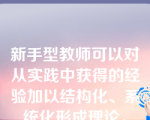 新手型教师可以对从实践中获得的经验加以结构化、系统化形成理论。