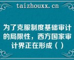 为了克服制度基础审计的局限性，西方国家审计界正在形成（）