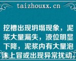 挖槽出现坍塌现象，泥浆大量漏失，液位明显下降，泥浆内有大量泡沫上冒或出现异常扰动，应加快钻机钻进速度，尽快成槽（）