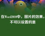 在Word2010中，图片的效果，不可以设置的是