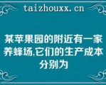 某苹果园的附近有一家养蜂场,它们的生产成本分别为