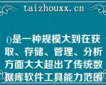 ()是一种规模大到在获取、存储、管理、分析方面大大超出了传统数据库软件工具能力范围的数据集合\（）