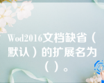 Wod2016文档缺省（默认）的扩展名为（）。