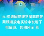 1887年德国物理学家赫兹在莱顿瓶放电实验中发现了电磁波．如图所示 莱