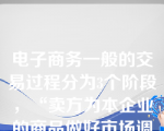 电子商务一般的交易过程分为3个阶段，“卖方为本企业的商品做好市场调查和分析，制定销售策略和方式，不断利用互联网站发布广告，诱发客户的需求，给出报价和优惠消息，寻找贸易伙伴和商机，想方设法扩大市场份额等。”这些行为属于（     ）。