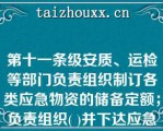 第十一条级安质、运检等部门负责组织制订各类应急物资的储备定额；负责组织( )并下达应急物资需求。   A：收集、汇总  B：调度、汇总  C：收集、公布  D：收集、整理  