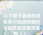 以下属于英国首相布莱尔执政时期的学前教育改革政策有（）。