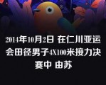 2014年10月2日 在仁川亚运会田径男子4X100米接力决赛中 由苏