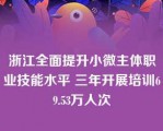 浙江全面提升小微主体职业技能水平 三年开展培训69.53万人次