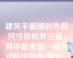 建筑平面图的外部尺寸俗称外三道，其中最里面一道尺寸标注的是[填空]。