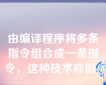 由编译程序将多条指令组合成一条指令，这种技术称做______。