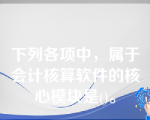 下列各项中，属于会计核算软件的核心模块是()。