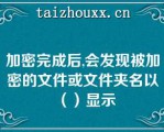 加密完成后,会发现被加密的文件或文件夹名以（）显示