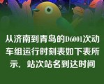 从济南到青岛的D6001次动车组运行时刻表如下表所示．站次站名到达时间