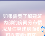 如果需要了解建筑内部的房间分布情况及估算建筑面积，可以查看[填空]。