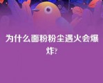 为什么面粉粉尘遇火会爆炸?