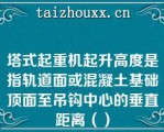 塔式起重机起升高度是指轨道面或混凝土基础顶面至吊钩中心的垂直距离（）