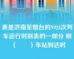 表是济南至烟台的N923次列车运行时刻表的一部分 则（　　）车站到达时