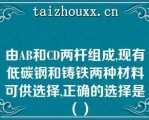 由AB和CD两杆组成,现有低碳钢和铸铁两种材料可供选择,正确的选择是（）