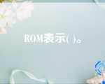 ROM表示( )。