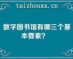 数字图书馆有哪三个基本要素？  