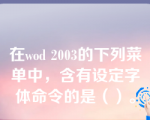 在wod 2003的下列菜单中，含有设定字体命令的是（）。