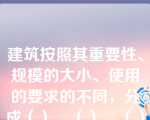 建筑按照其重要性、规模的大小、使用的要求的不同，分成（）、（）、（）、（）、（）、（）等多个级别。