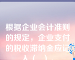 根据企业会计准则的规定，企业支付的税收滞纳金应记入（  ）。