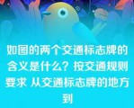 如图的两个交通标志牌的含义是什么？按交通规则要求 从交通标志牌的地方到