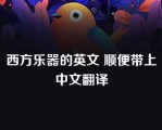 西方乐器的英文 顺便带上中文翻译