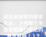 宪法是国家的根本大法，下列哪个不是我国现行宪法的基本原则（）？