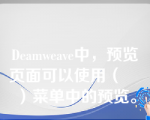 Deamweave中，预览页面可以使用（    ）菜单中的预览。