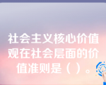 社会主义核心价值观在社会层面的价值准则是（）。