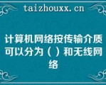 计算机网络按传输介质可以分为（）和无线网络