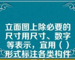 立面图上除必要的尺寸用尺寸、数字等表示，宜用（）形式标注各类构件尺寸