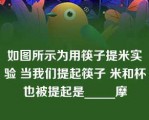 如图所示为用筷子提米实验 当我们提起筷子 米和杯也被提起是_____摩