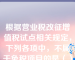 根据营业税改征增值税试点相关规定，下列各项中，不属于免税项目的是（）。