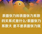 表面张力和表面张力系数的关系式是什么?表面张力系数大 是不是表面张力就