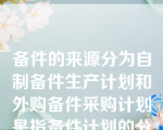 备件的来源分为自制备件生产计划和外购备件采购计划是指备件计划的分类。（）