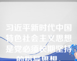 习近平新时代中国特色社会主义思想是党必须长期坚持的指导思想。